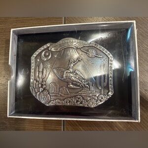 Blazin Roxx Women’s Silver Cosmic Cowgirl Space Belt Buckle